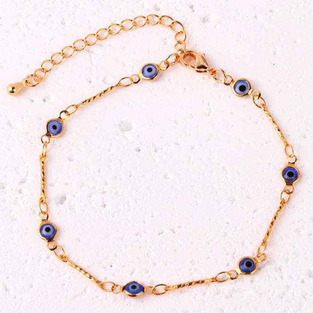 Color enamel evil eye real gold plated necklace dainty necklace