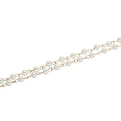 Concise faux pearl bead glass chain