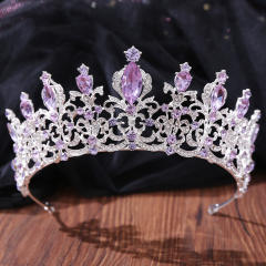 Light amethyst glass crystal statement crown
