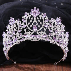 Light amethyst glass crystal statement crown