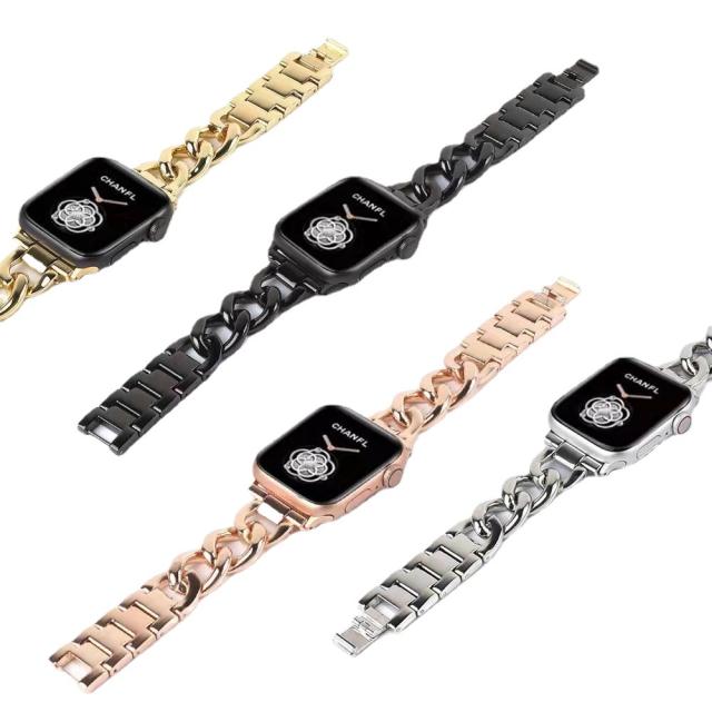 Metal chain watch band for apple watch