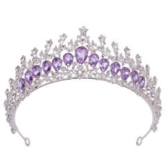 Light amethyst glass crystal statement crown