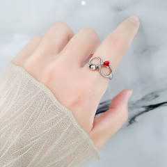 Concise birthstone infinity symbol anxiety rings