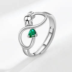 Concise birthstone infinity symbol anxiety rings