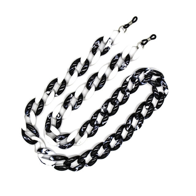 Black white acrylic chain glass chain