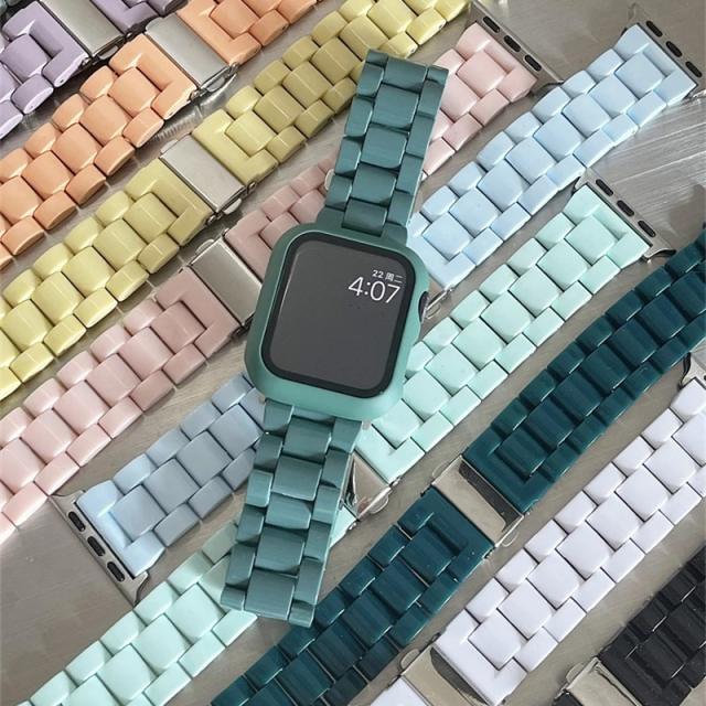 Candy color resin material watch band for apple watch