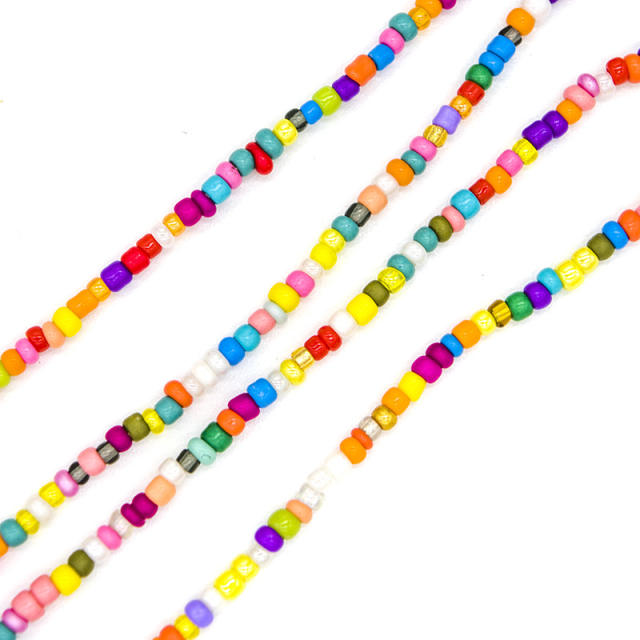 Summer design color seed bead glass chain