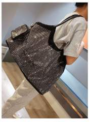 Korean fashion oxford material full diamond tote bag for women