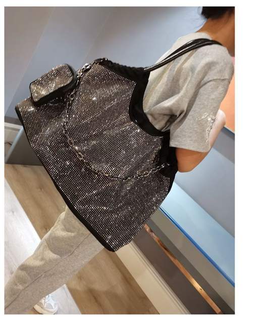 Korean fashion oxford material full diamond tote bag for women