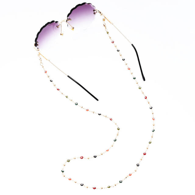 Colorful evil eye bead glass chain