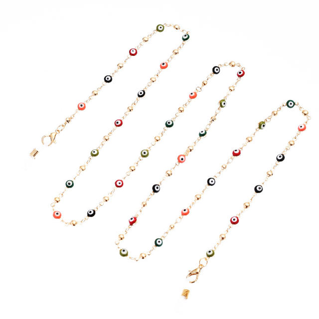 Colorful evil eye bead glass chain