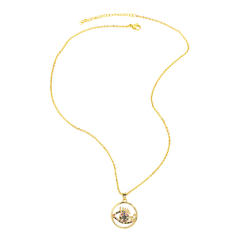 Personality rainbow cubic zircon evil eye pendant necklace