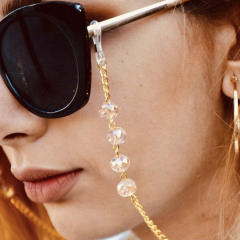 Simple crystal ball glass chain