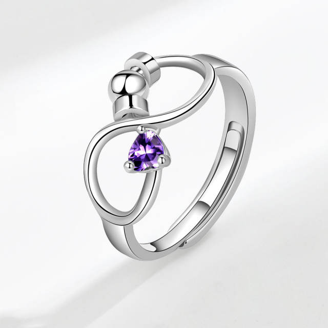 Concise birthstone infinity symbol anxiety rings