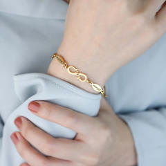 Unique infinity symbol engrave name custom bracelet
