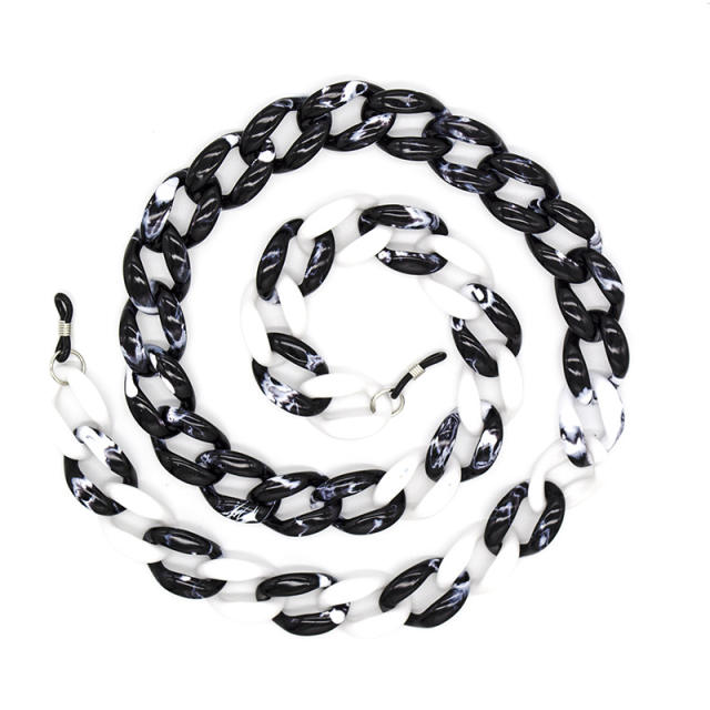 Black white acrylic chain glass chain