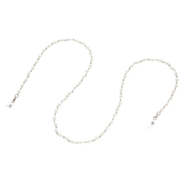 Concise faux pearl bead glass chain