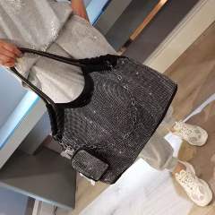 Korean fashion oxford material full diamond tote bag for women