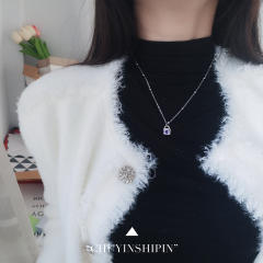 925 sterling silver heart cubic zircon padlock pendant necklace