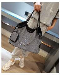 Korean fashion oxford material full diamond tote bag for women