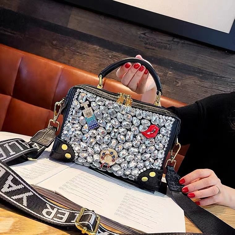 Luxury glass crystal statement crossbody bag,Bags