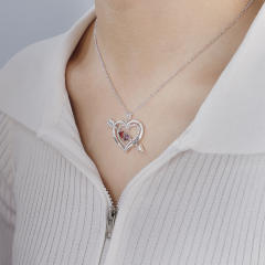 Personality birthstone heart pendant custom necklace