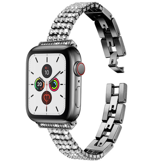 Stainless steel material diamond watch band for apple watch