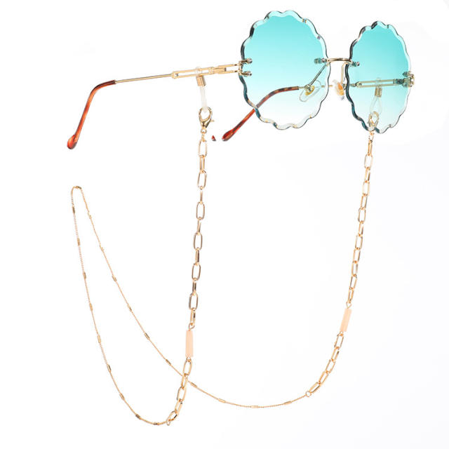 Concise pink stone glass chain