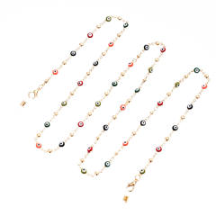Colorful evil eye bead glass chain