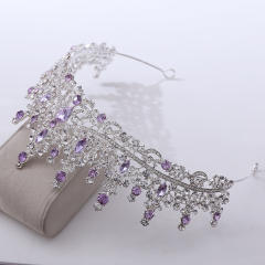 Light amethyst glass crystal statement crown
