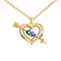 Personality birthstone heart pendant custom necklace