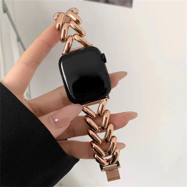 Metach chain watch band for apple watch