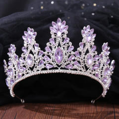 Light amethyst glass crystal statement crown