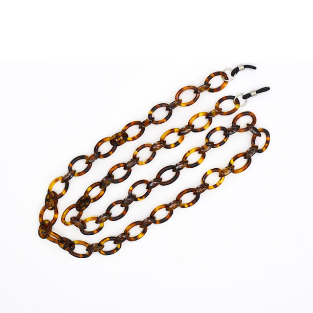 Leopard pattern acrylic glass chain