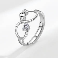Concise birthstone infinity symbol anxiety rings
