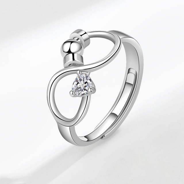 Concise birthstone infinity symbol anxiety rings