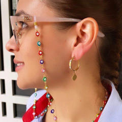 Colorful evil eye bead glass chain