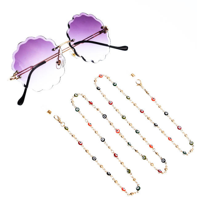 Colorful evil eye bead glass chain