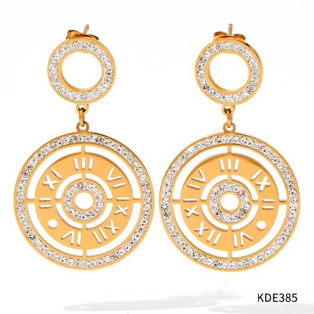 Occident fashion popular stainless steel necklace earrings bangle