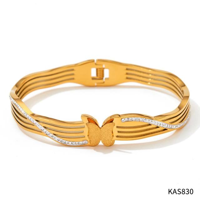 Occident fashion popular stainless steel necklace earrings bangle