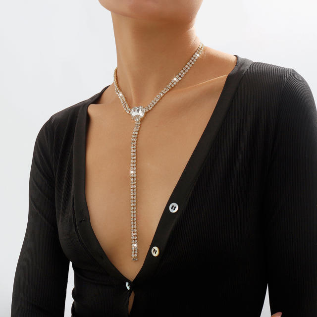 Personality diamond lariet necklace