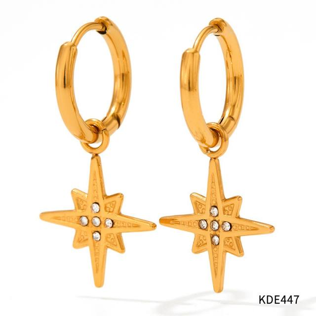 Occident fashion popular stainless steel necklace earrings bangle