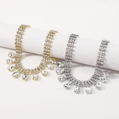Eleagnt pave setting rhinestone drop choker