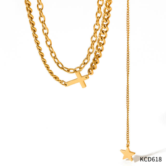 Occident fashion popular stainless steel necklace earrings bangle