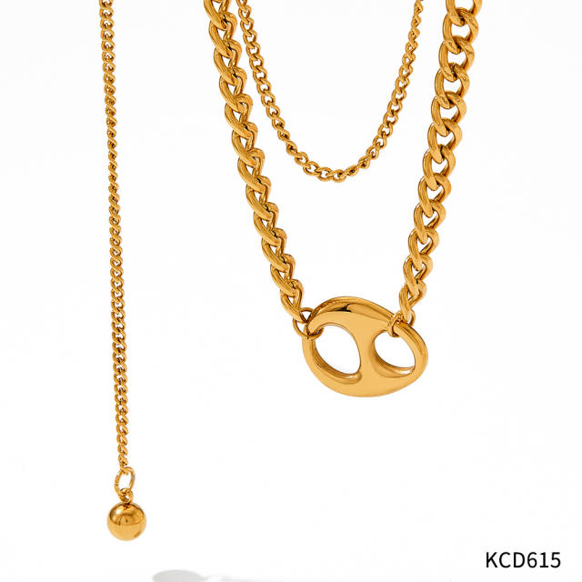 Occident fashion popular stainless steel necklace earrings bangle