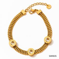 Occident fashion popular stainless steel necklace earrings bangle