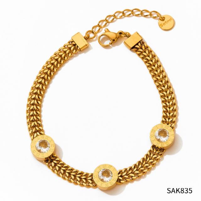 Occident fashion popular stainless steel necklace earrings bangle