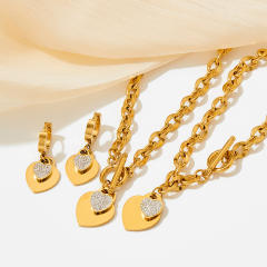Occident fashion popular stainless steel necklace earrings bangle