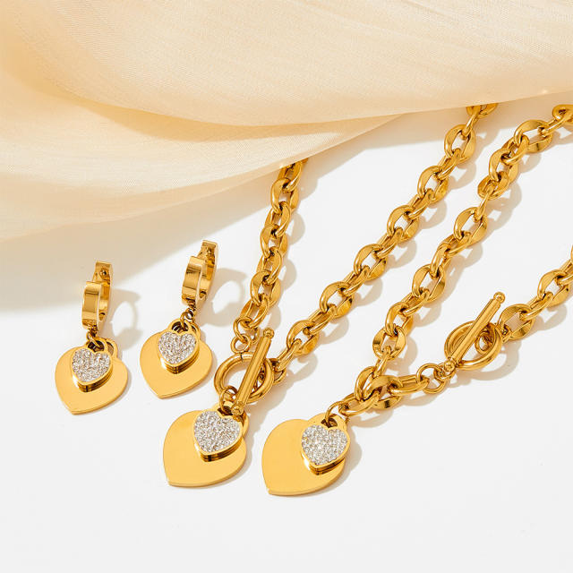 Occident fashion popular stainless steel necklace earrings bangle
