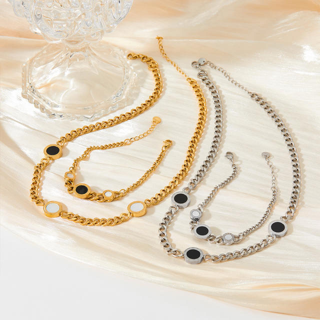 Occident fashion popular stainless steel necklace earrings bangle